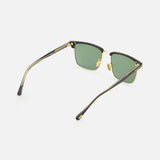 Tom Ford Hudson Aviator Black Sunglasses featuring gold-toned metal rims and green lenses, made in Italy.
