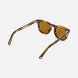 Tom Ford Icon Square Brown Sunglasses featuring a dark brown tortoiseshell square-frame design with tinted golden lenses.