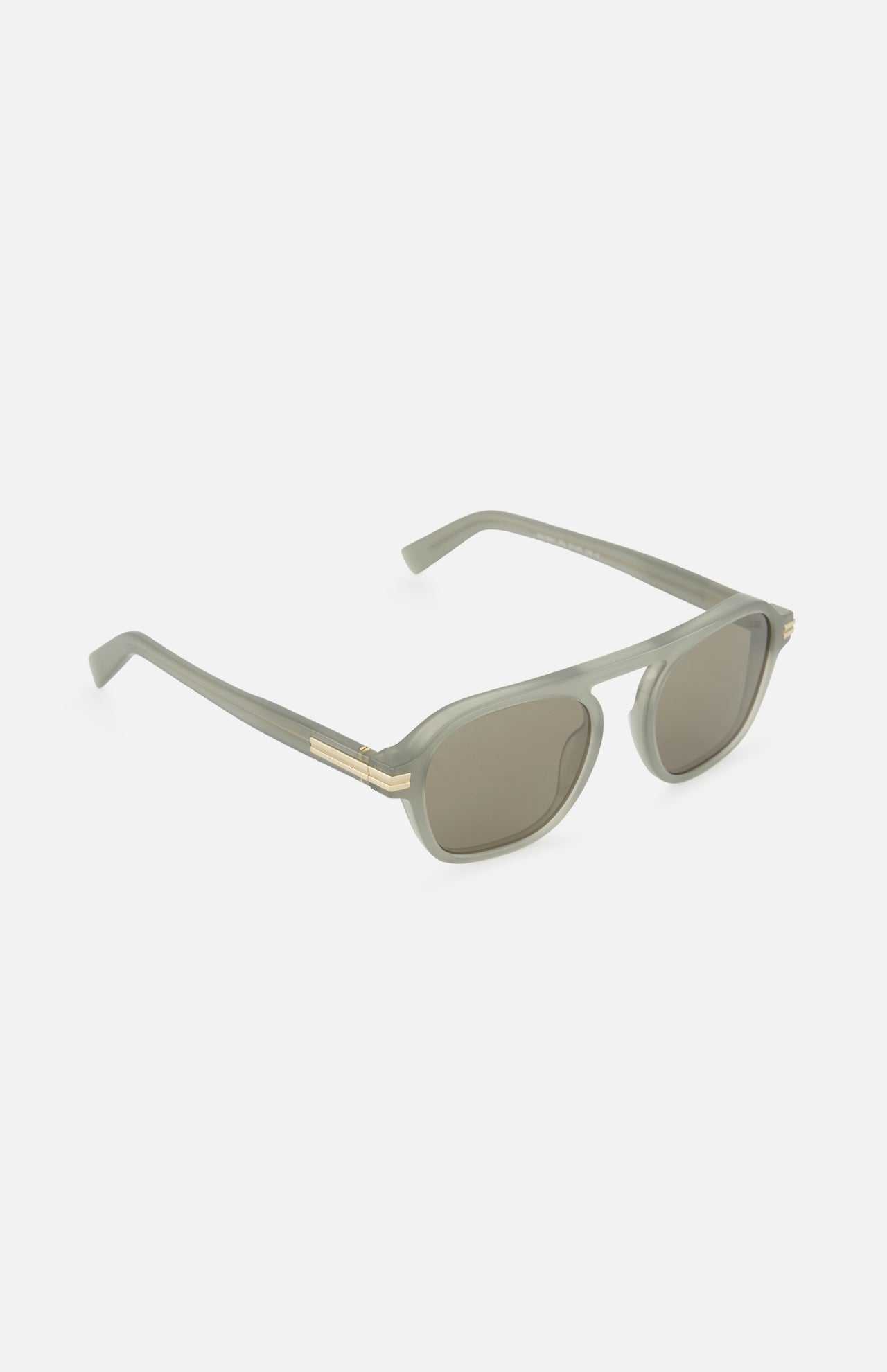 Zegna Aurora II Rectangle Grey Sunglasses featuring grey acetate rectangular frames with gold accents on the temples.