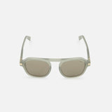 ZEGNA Aurora II Rectangle grey sunglasses featuring a rectangular acetate frame with a bridge connecting the lenses.