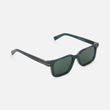 Zegna Square Green Sunglasses featuring dark green acetate square frames and tinted lenses.