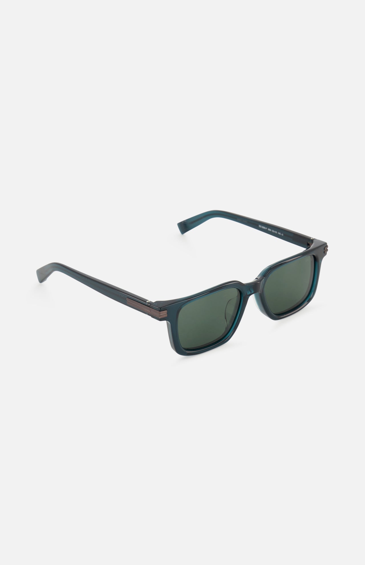 Zegna Square Green Sunglasses featuring dark green acetate square frames and tinted lenses.