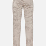 The MASON'S Camo Eisenhower Style NY Fit Trouser Pant is shown from the back in light beige camo print, featuring two back pockets and button closures.