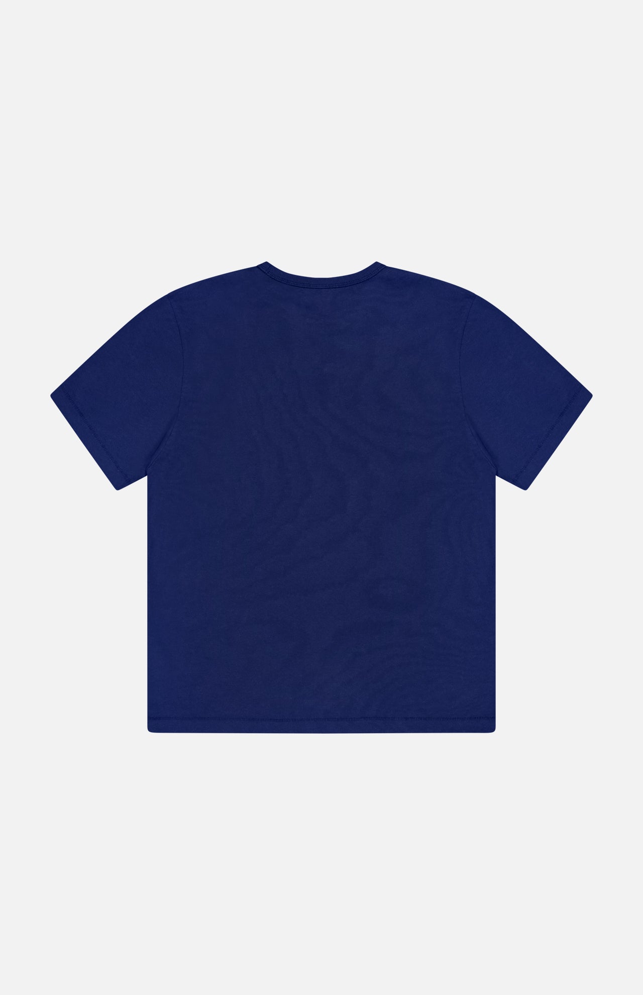 The Merz B. Schwanen Classic Jersey T-shirt is presented on a white background. Shown from the back, this plain navy blue short-sleeve tee, crafted from mid-weight jersey, features no visible logos or patterns—highlighting its understated style and signature heritage craftsmanship.