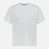 The Classic Jersey T-shirt by Merz B. Schwanen, expertly crafted from mid-weight jersey, features a plain white short-sleeve crew neck design and is displayed on a white background.