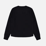 The Merz B. Schwanen Cotton Thermal Long Sleeve T-shirt, made from organic cotton and featuring a vintage-inspired thermal design, is displayed from the back, laid flat on a white background.