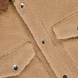 Contrast Collar Teddy Fleece Overshirt