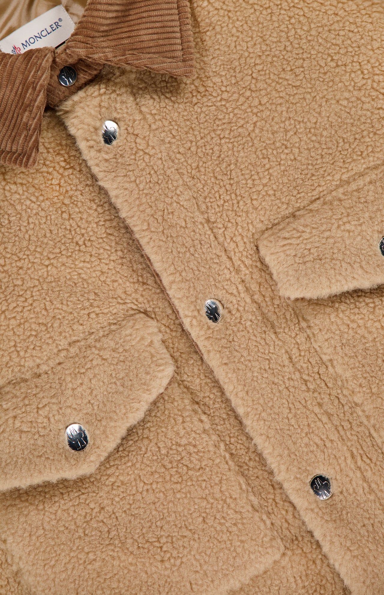 Contrast Collar Teddy Fleece Overshirt