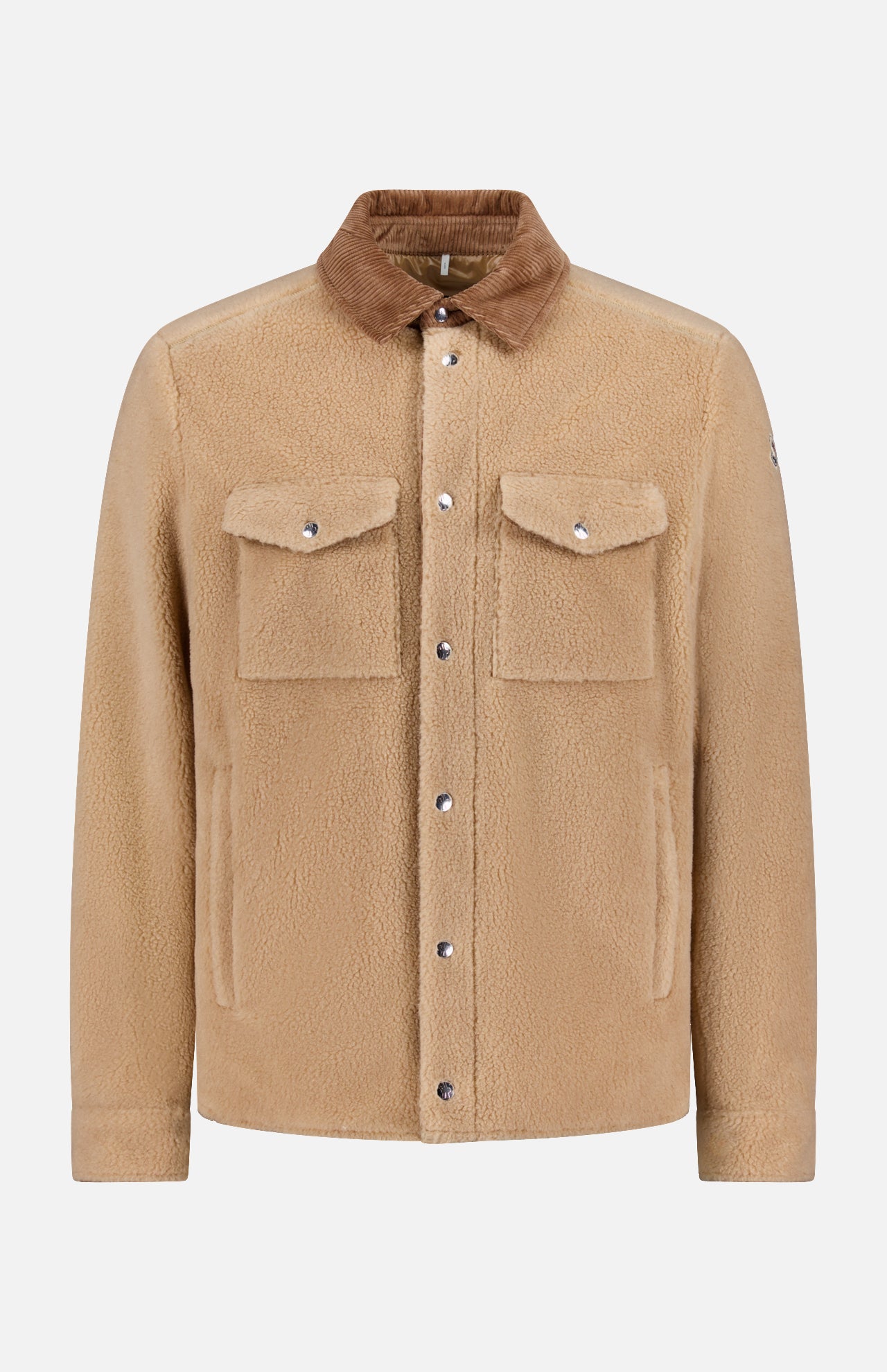 Contrast Collar Teddy Fleece Overshirt
