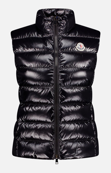 MONCLER ブラック ダウンベストGHANY ブラック Ghany ベスト : ジレ 向けの レディース | モンクレール
