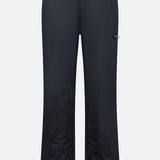 Presenting the MONCLER Zip Pocket Stretch Pant: these dark blue straight-leg pants feature front pockets, a secure button and zipper closure, belt loops, and a distinctive small side loop detail on the right thigh. Taking inspiration from classic zip pocket pants, this design blends style with practicality. The Zip Pocket Stretch Pant is shown against a clean white background.