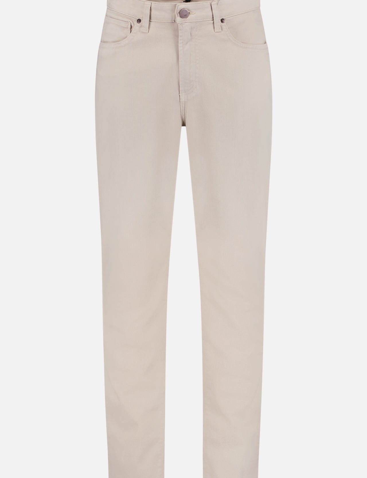 MONFRERE Brando Parisian Luxe Khaki men's slim fit jeans feature a classic 5-pocket design, belt loops, button closure, and zip fly, shown against a plain white background.