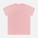 The Boxy Goodie Goodie T-shirt by MOTHER is a slim fit, light pink Supima cotton tee with a classic, logo-free design. Shown from the back, it’s laid flat on a white background with no patterns or decorations.