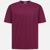 The Adam Crewneck T-Shirt by NN07 is a solid dark maroon, short-sleeved crew-neck style made from pima cotton, shown against a white background—an essential staple for any modern-casual wardrobe.
