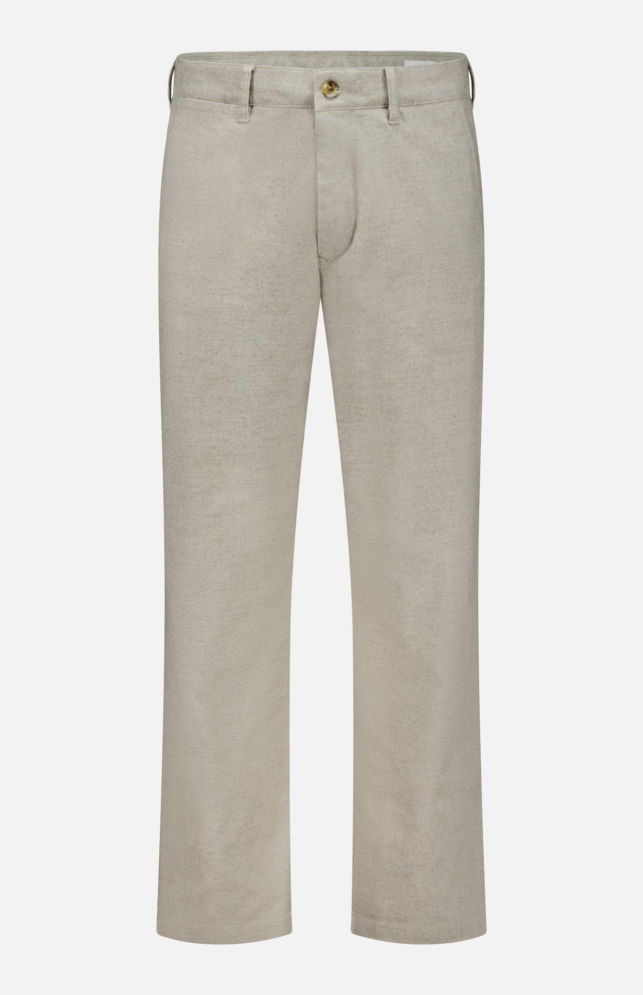 The Aden Office Stretch Pant by NN07: beige straight-leg trousers in an organic cotton blend with belt loops, front button closure, and side pockets—an essential modern-casual piece shown on a white background.