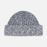 The NN07 Ribbed Beanie Hat features a gray and white knit design with a ribbed texture and a turned-up cuff, making it an effortless addition to your modern-casual wardrobe. Shown here against a plain white background.