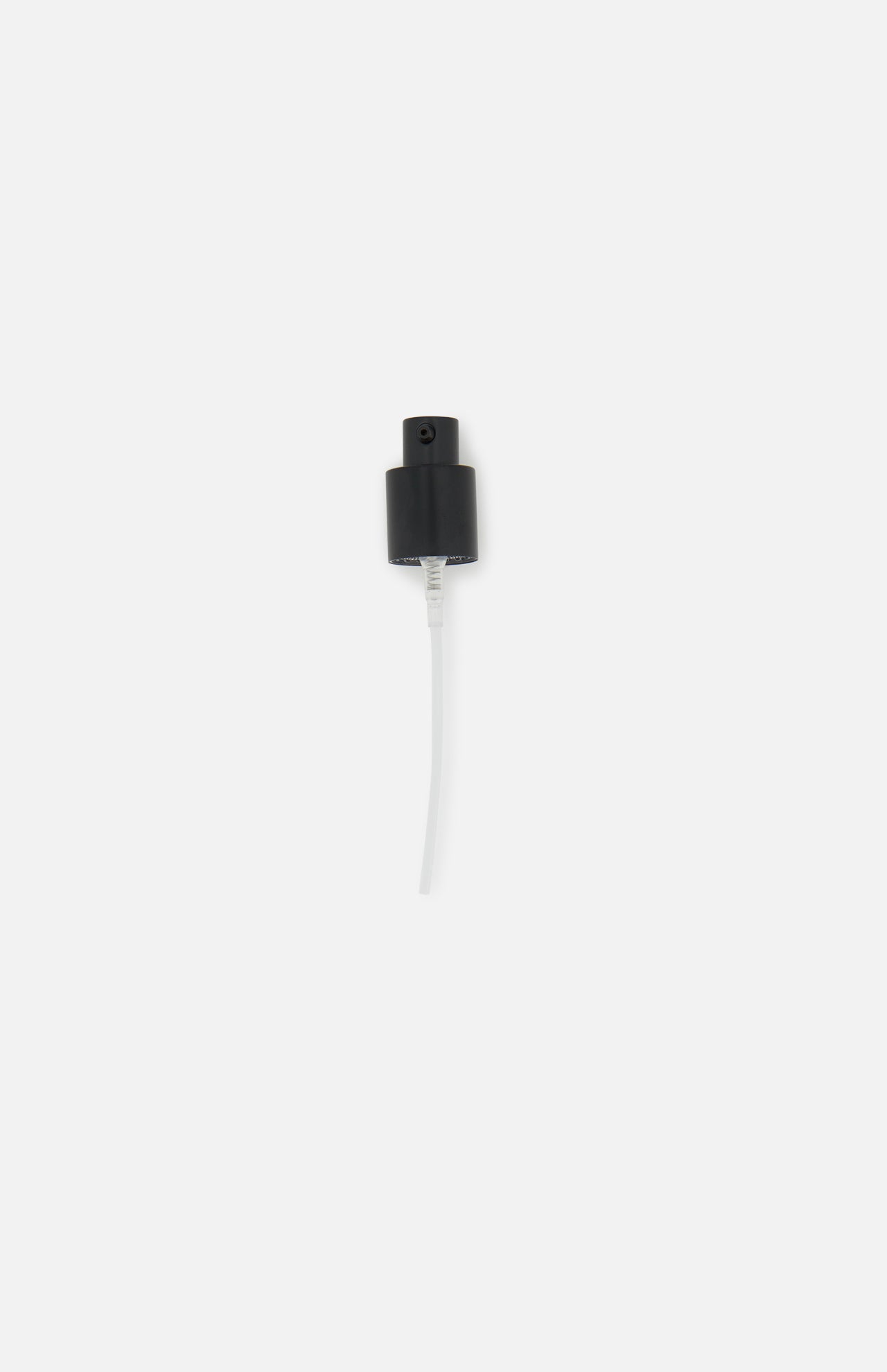 The SÁNDOR Reusable Oil Pump is a black plastic spray pump with a long clear tube, ideal for plant-based hair care, shown isolated on a white background.