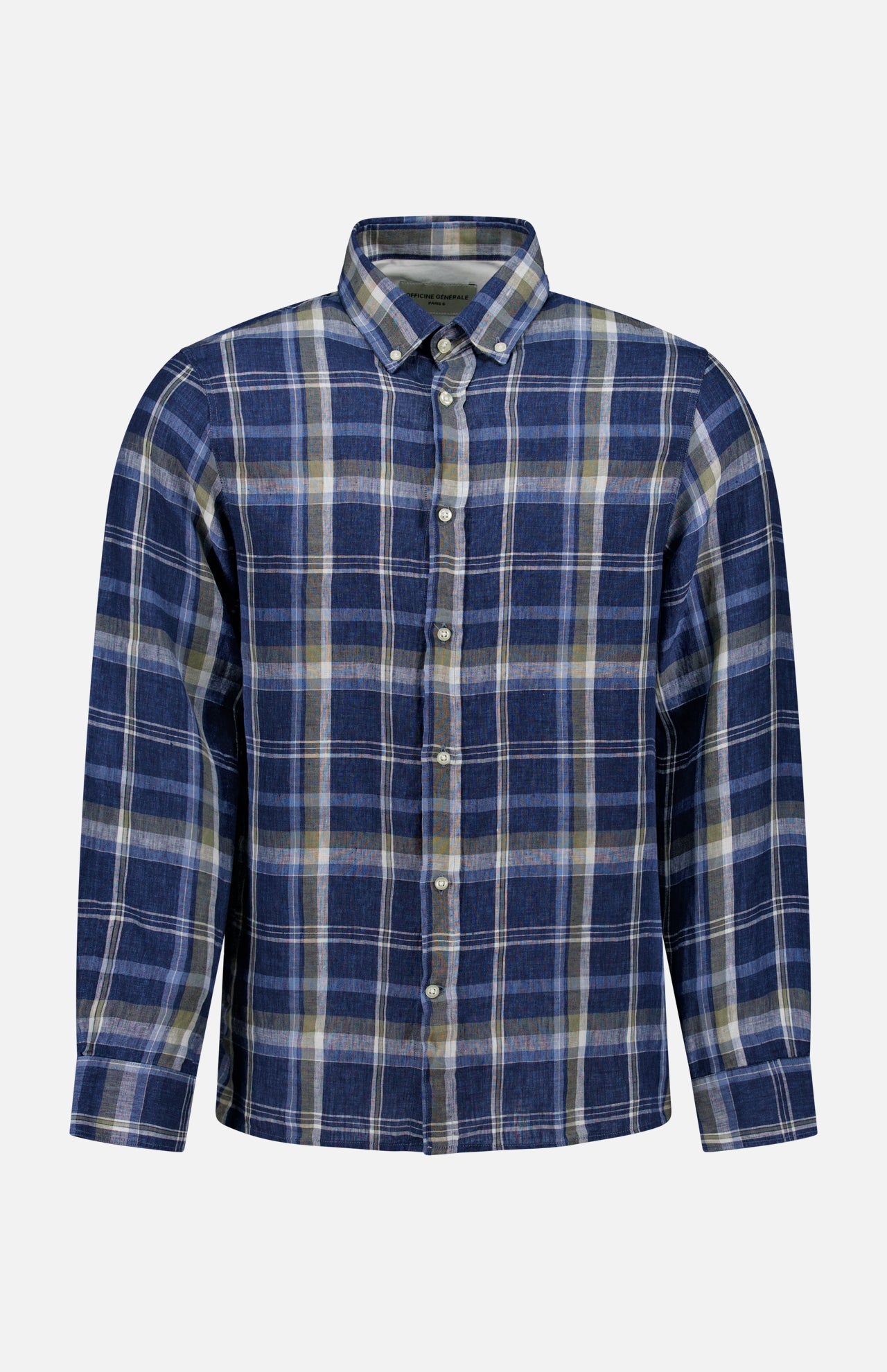 Arsene Light Linen Big Check Shirt (14644968456555)