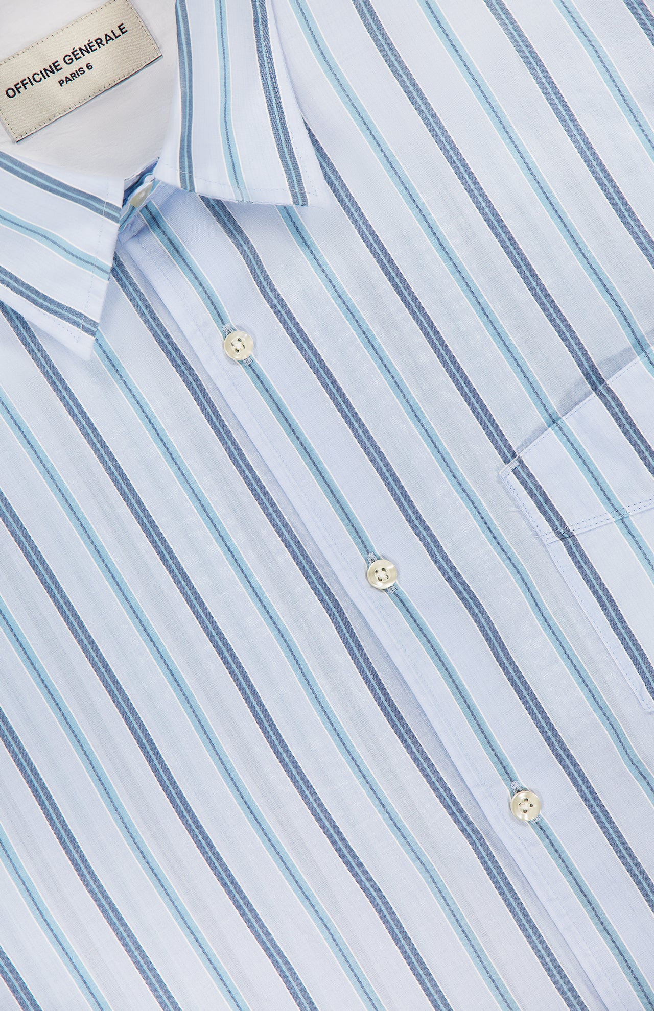 Benoit Stripe Cotton Poplin Shirt (7765322006643)