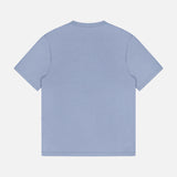The OFFICINE GÉNÉRALE Cotton Crewneck T-Shirt in light blue, featuring short sleeves and crafted from organic cotton, is displayed from the back and laid flat on a white background.