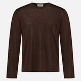 The OFFICINE GÉNÉRALE Liev Soft Wool Long Sleeve T-Shirt is displayed against a white background.