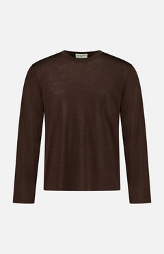 The OFFICINE GÉNÉRALE Liev Soft Wool Long Sleeve T-Shirt is displayed against a white background.