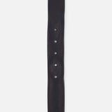 A close-up of the ORCIANI Bull Soft Core Belt, featuring genuine leather, a silver buckle, and five holes, displayed vertically on a plain white background.