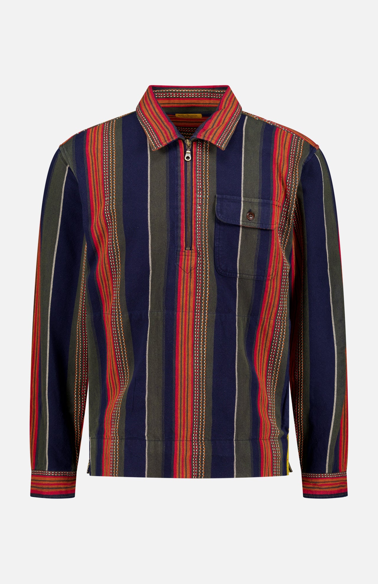 Collared Half Zip Stripe Overshirt (14709684011371)