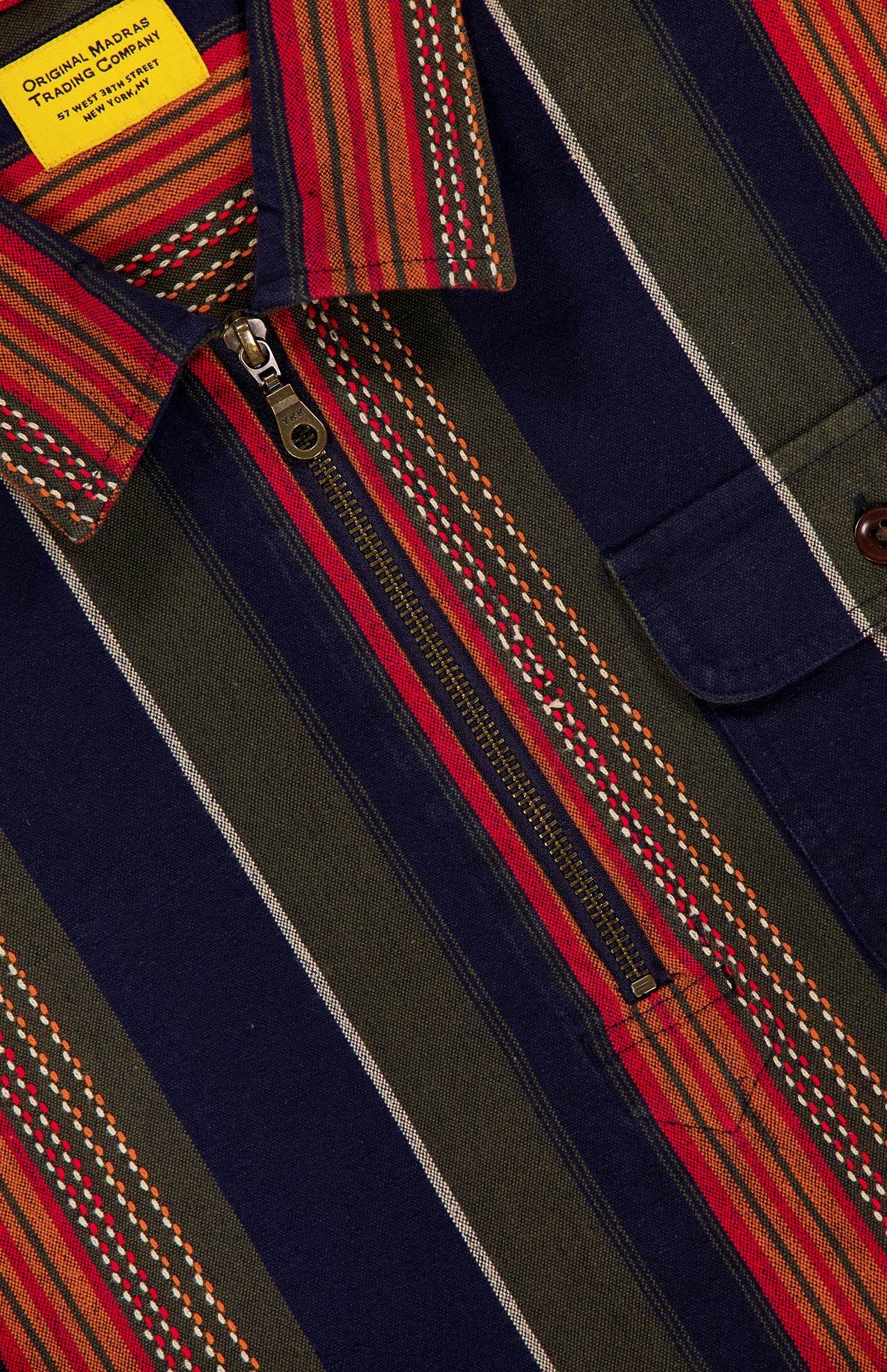 Collared Half Zip Stripe Overshirt (14709684011371)