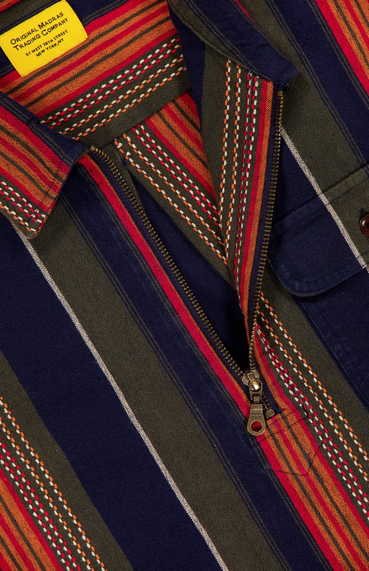 Collared Half Zip Stripe Overshirt (14709684011371)