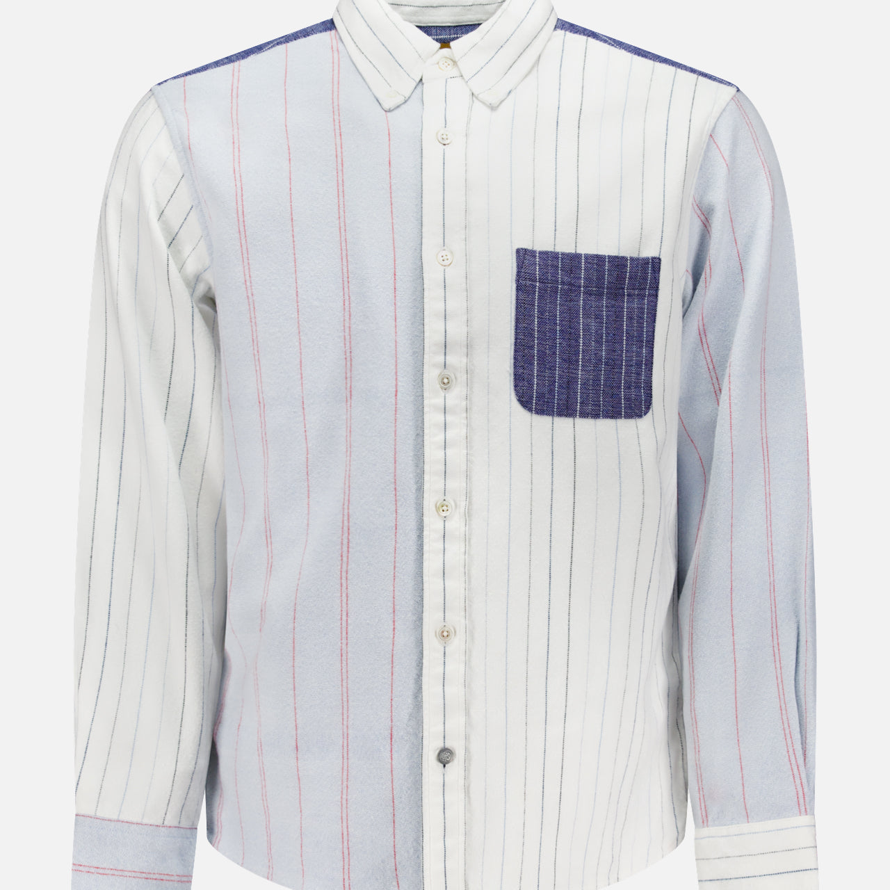 Contrasting Collar Long Sleeve Shirt (14669967294827)
