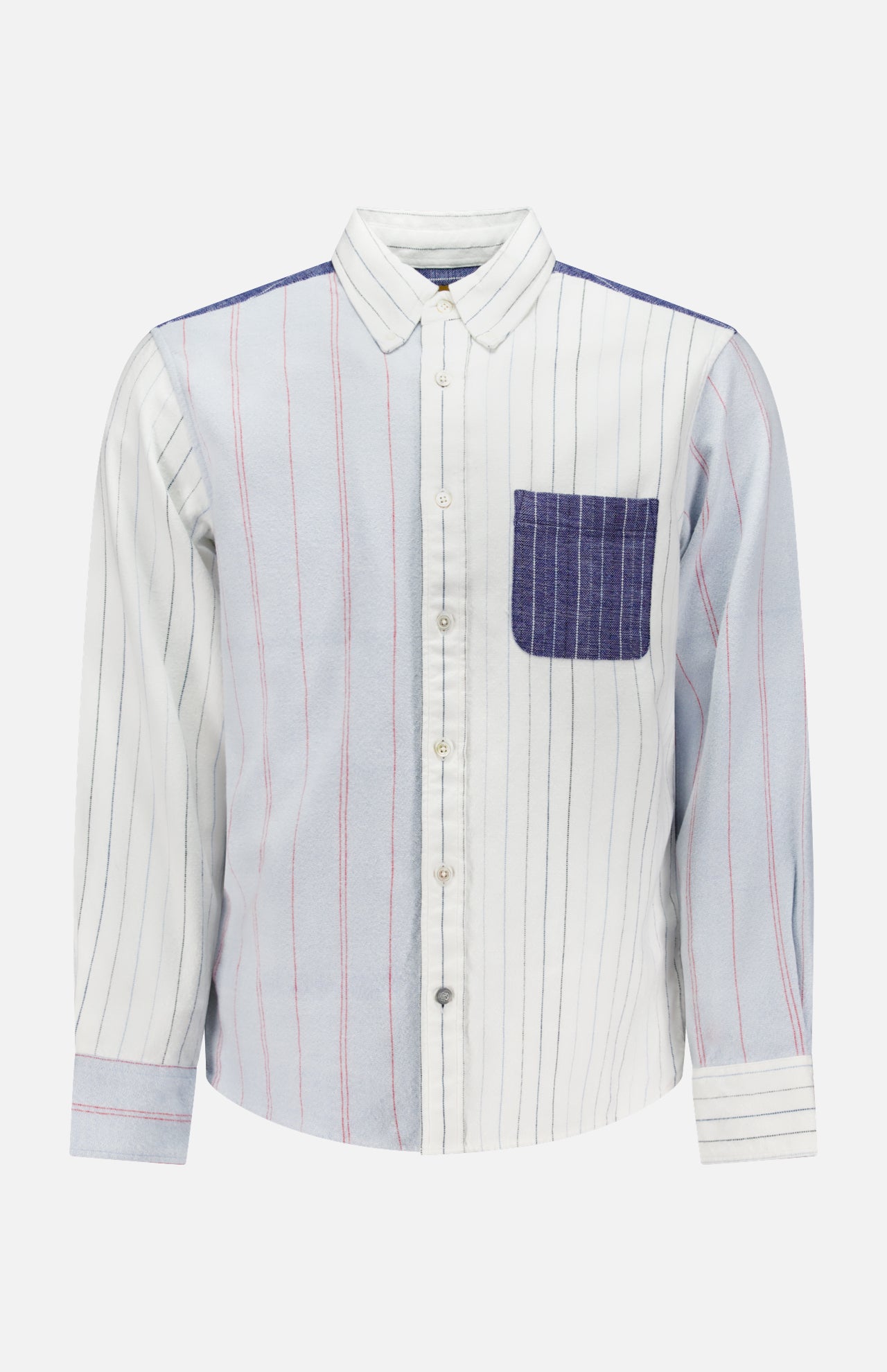 Contrasting Collar Long Sleeve Shirt (14669967294827)