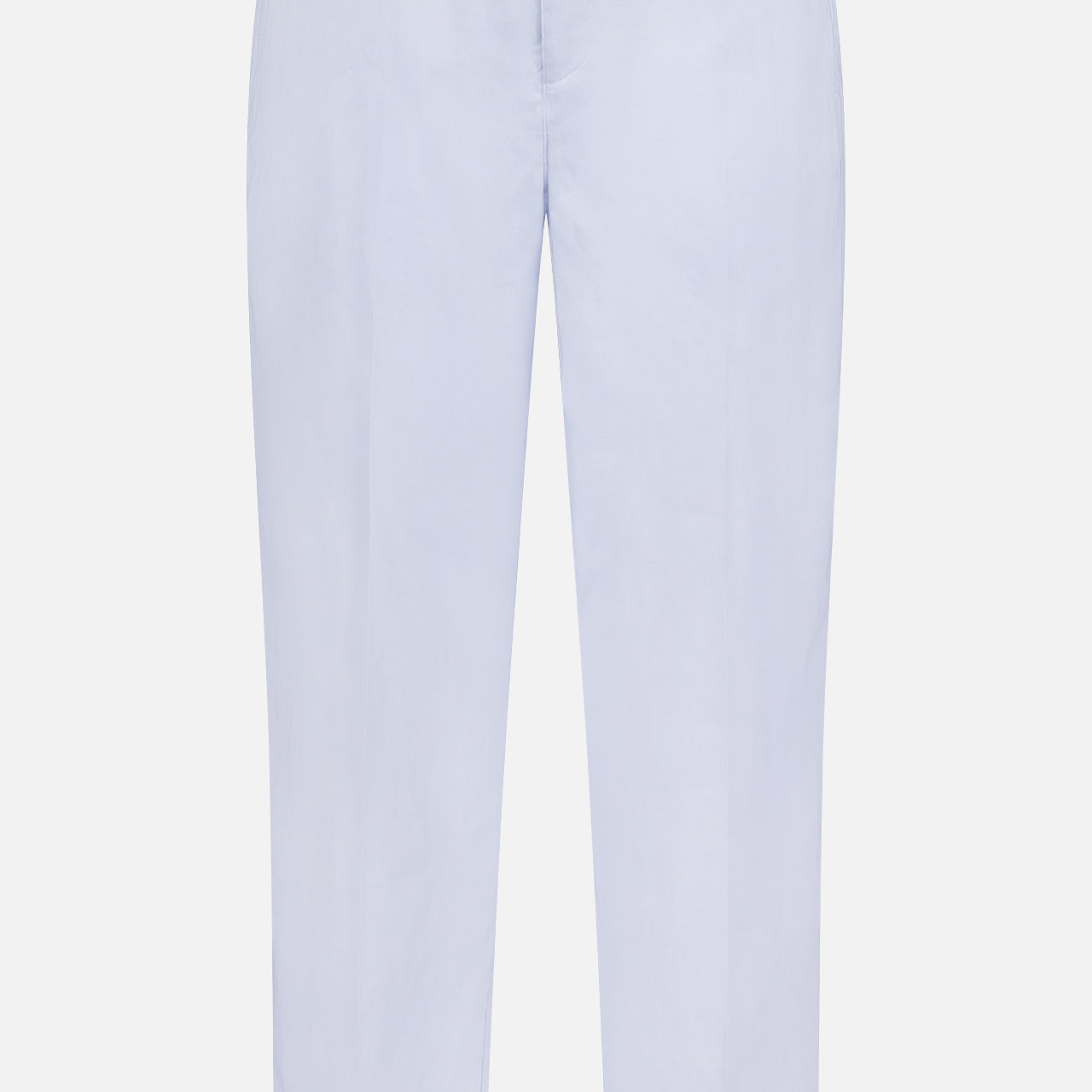 The Alex Relaxed Linen Pants by ORLEBAR BROWN feature light blue linen, a relaxed fit, elastic waistband, and drawstring waist, shown against a plain white background.