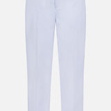 The Alex Relaxed Linen Pants by ORLEBAR BROWN feature light blue linen, a relaxed fit, elastic waistband, and drawstring waist, shown against a plain white background.