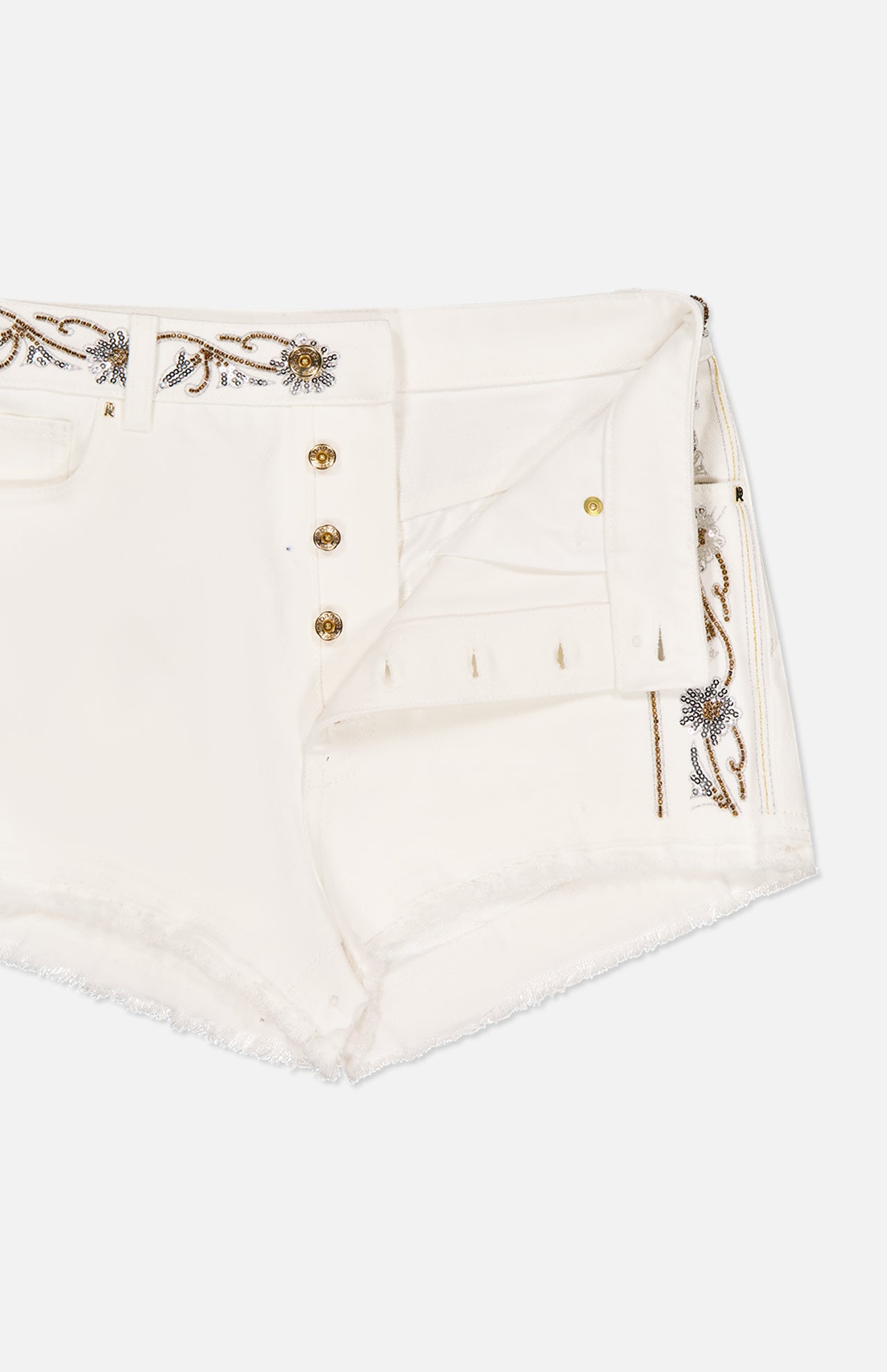 Embroidered High Rise Shorts (7432752627827)