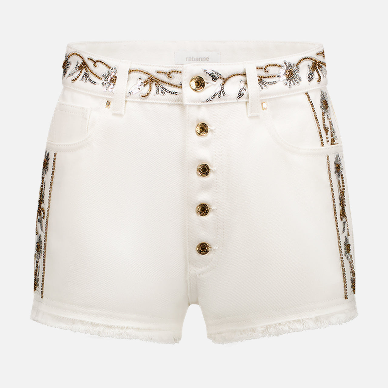 Embroidered High Rise Shorts (7432752627827)