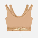 Ruched Layered Cropped Tank Top (7432752365683)