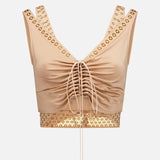 Ruched Layered Cropped Tank Top (7432752365683)