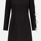 Crepe Mini Dress with Crystal Bows (14666885071211)