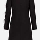 Crepe Mini Dress with Crystal Bows (14666885071211)