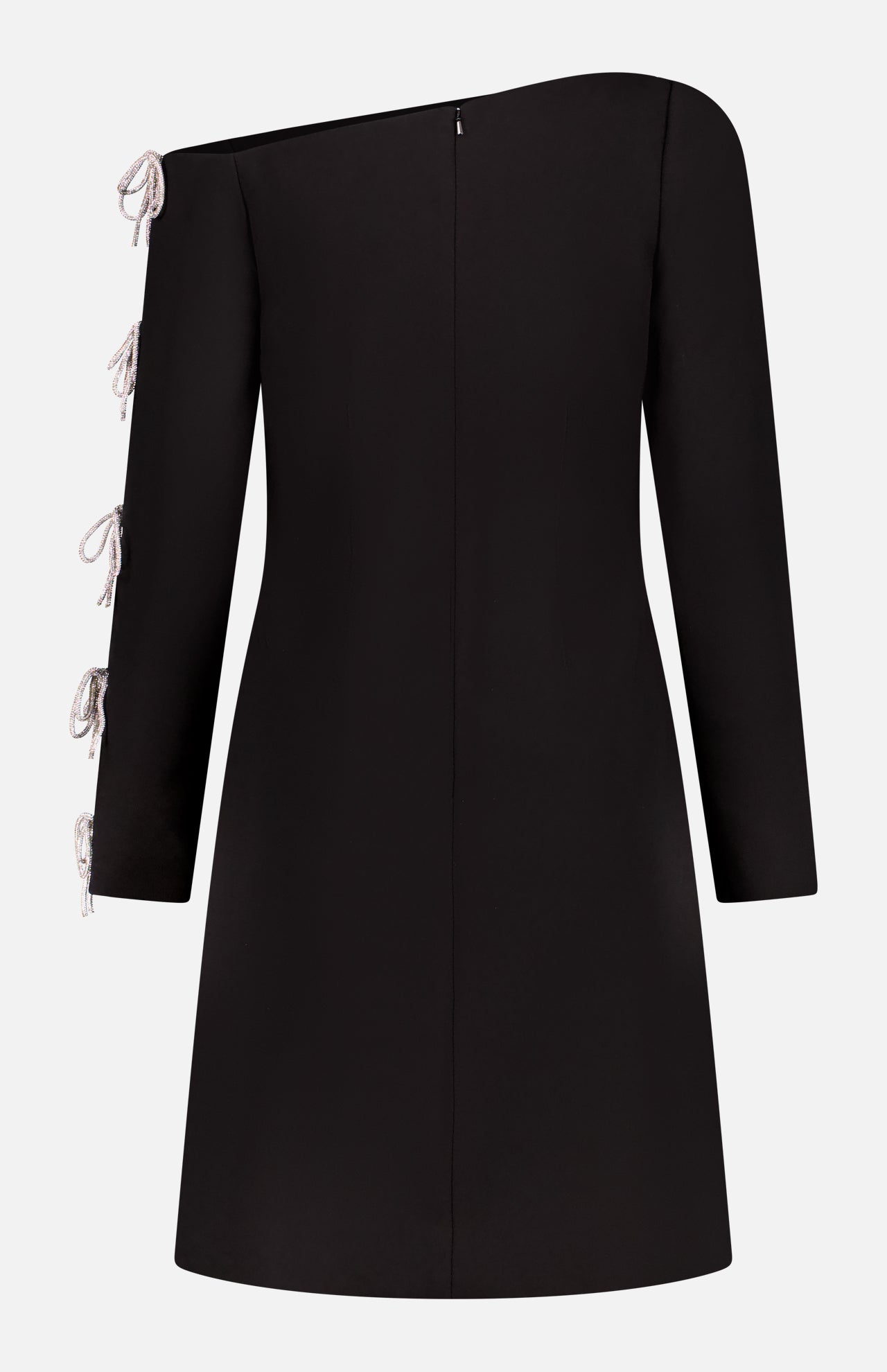 Crepe Mini Dress with Crystal Bows (14666885071211)