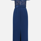 Crepe Gown with Embroidered Satin Ribbon (7416270553203)