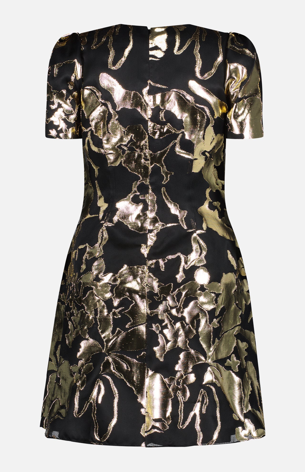 Metallic Floral Fil Coupe Cocktail Dress (7324170551411)