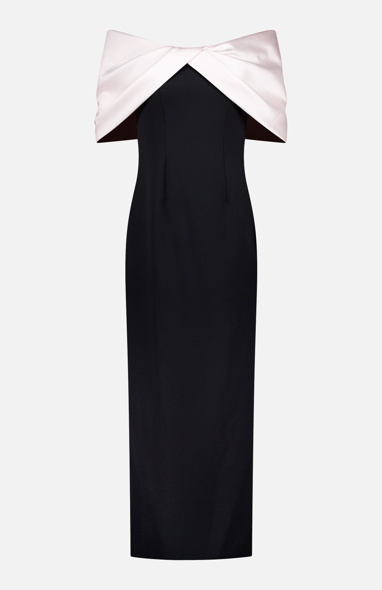 Mikado Neckline Crepe Gown (14750061003115)