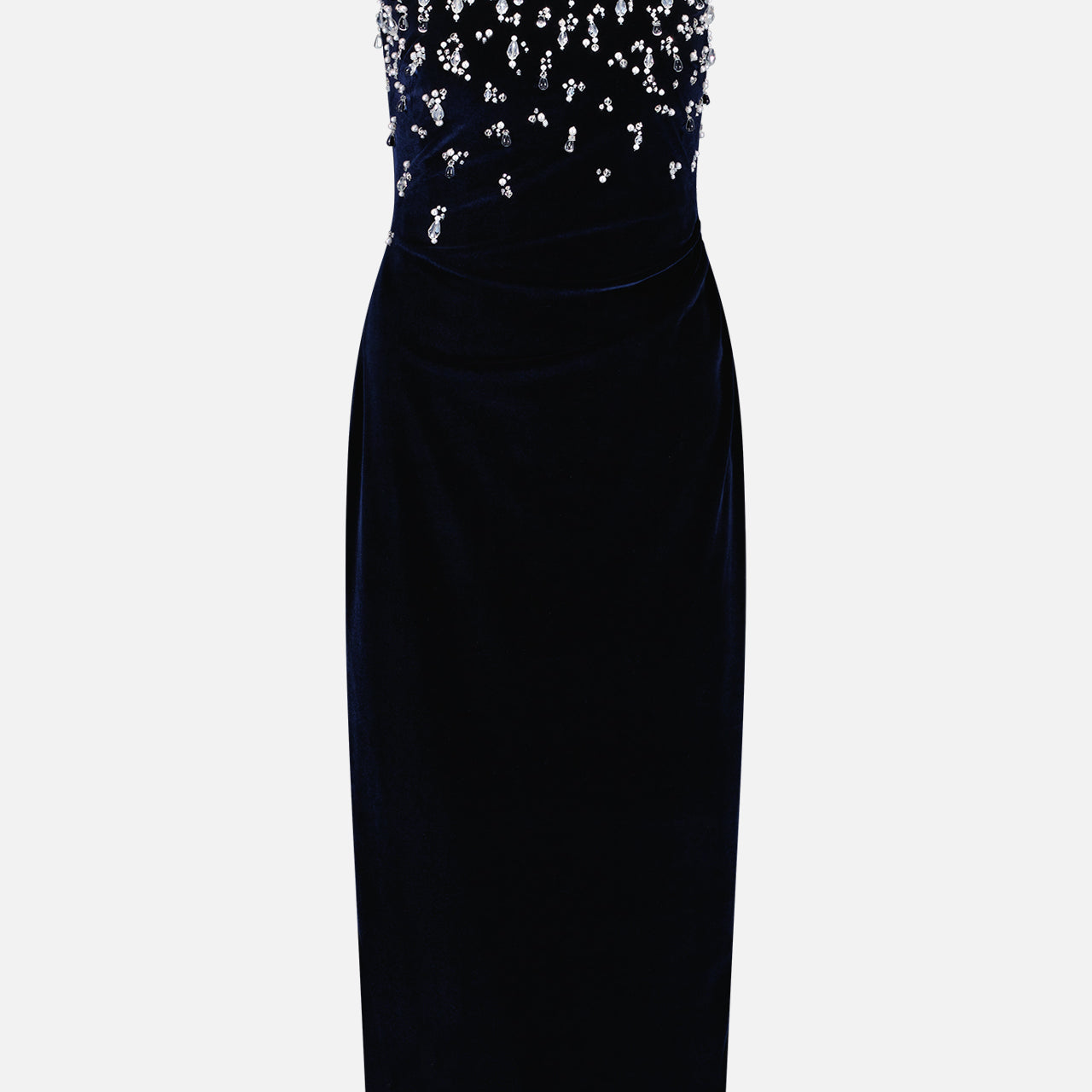 Velvet Halter Gown with Beaded Bodice (7538825756787)