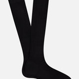 The PANTHERELLA Laburnum Long 5x3 Rib Sock in black is shown laid flat on a plain white background.
