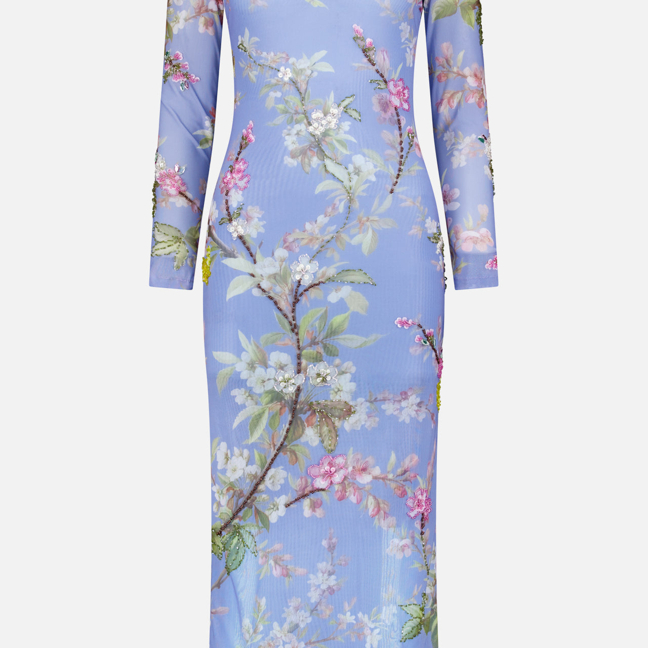 Delicata Embroidered Tulle Midi Dress (14706339185003)