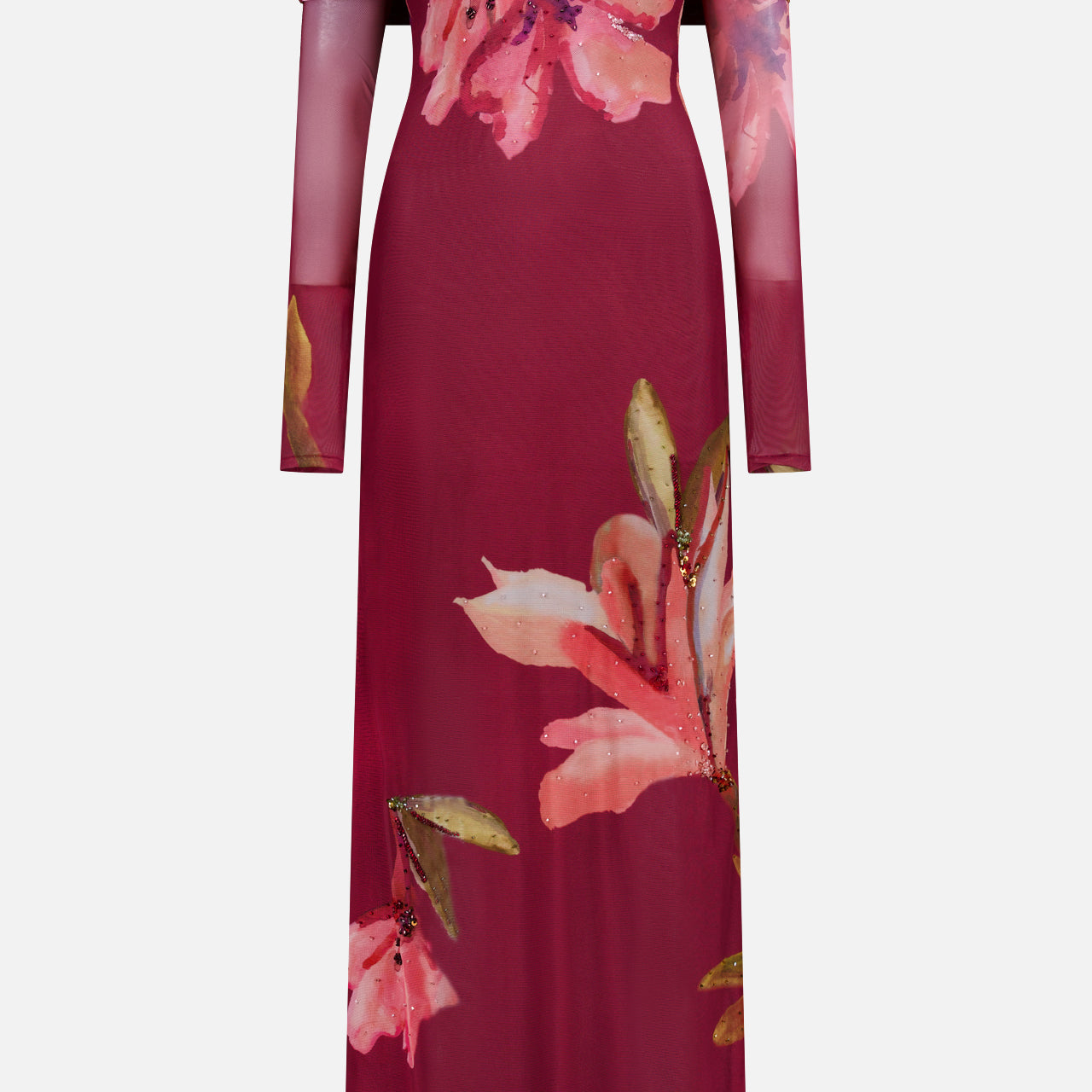 Delicata Off The Shoulder Tulle Maxi Dress (14706339381611)