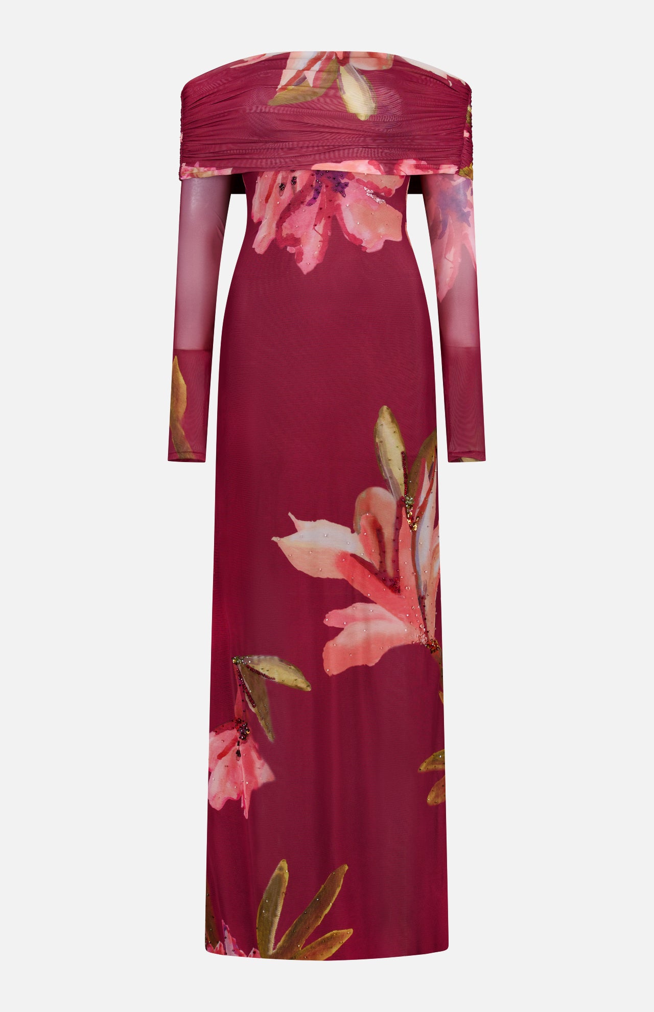 Delicata Off The Shoulder Tulle Maxi Dress (14706339381611)