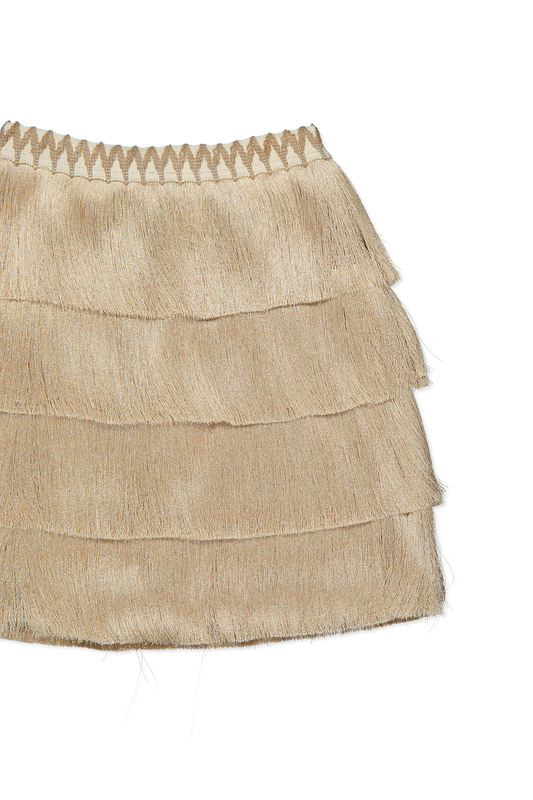 Fringe Trim Mini Skirt (7120861692019)